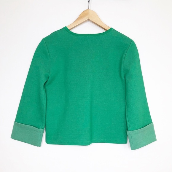 Anthropologie month green floral, embossed top - Picture 3 of 11